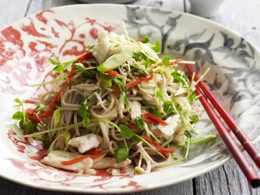 Crab and noodle salad with ginger