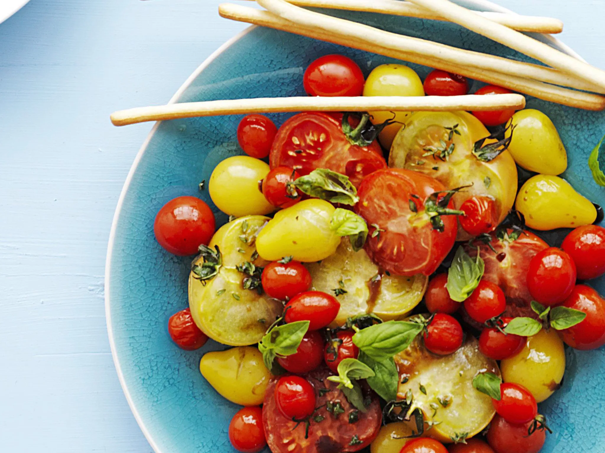 three-bean salad with lemon chilli crumbs
