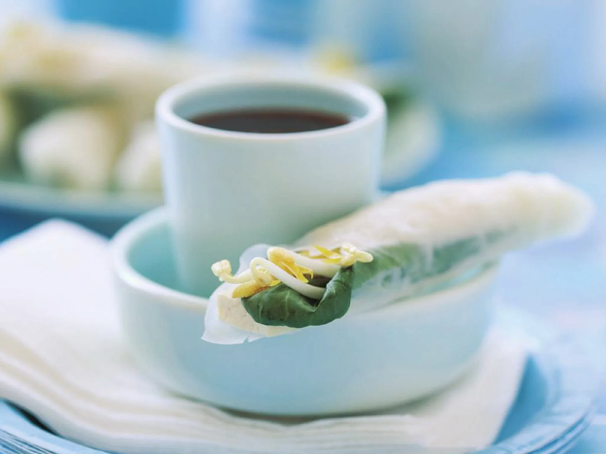 Tofu and bok choy rice paper rolls