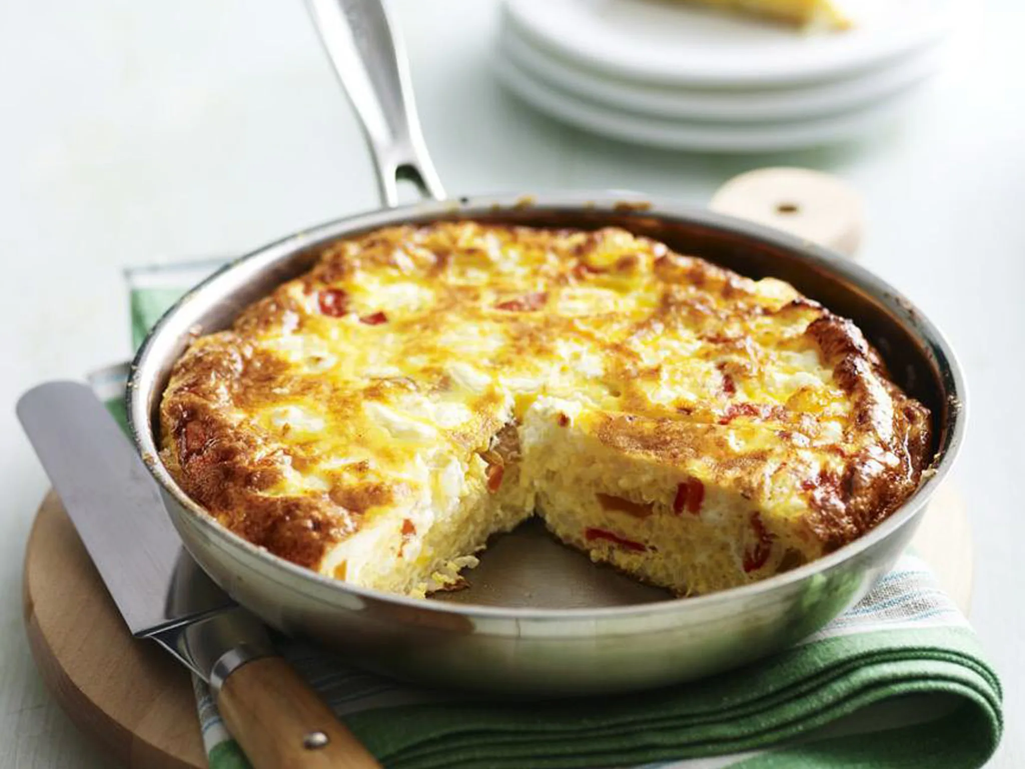 capsicum, goat's cheese and rice frittata