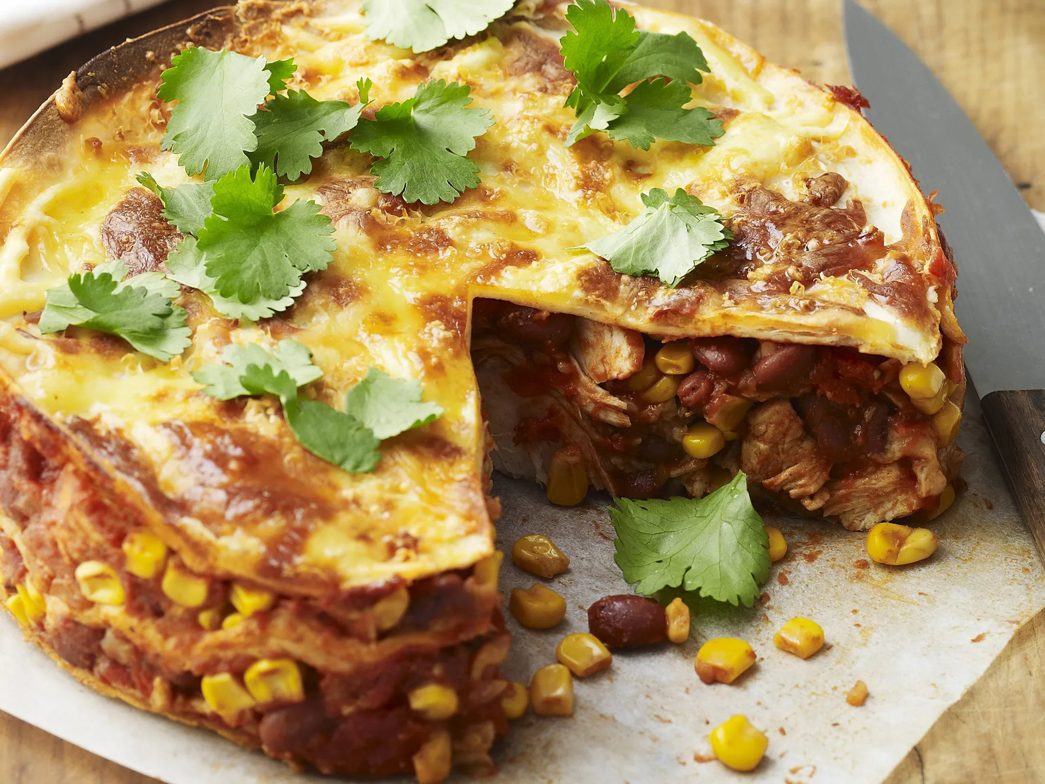 Mexican chicken tortilla bake-image