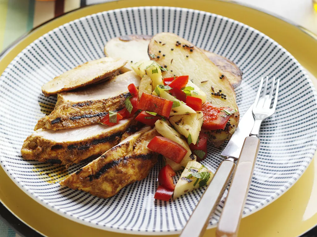 tandoori turkey with pineapple salsa