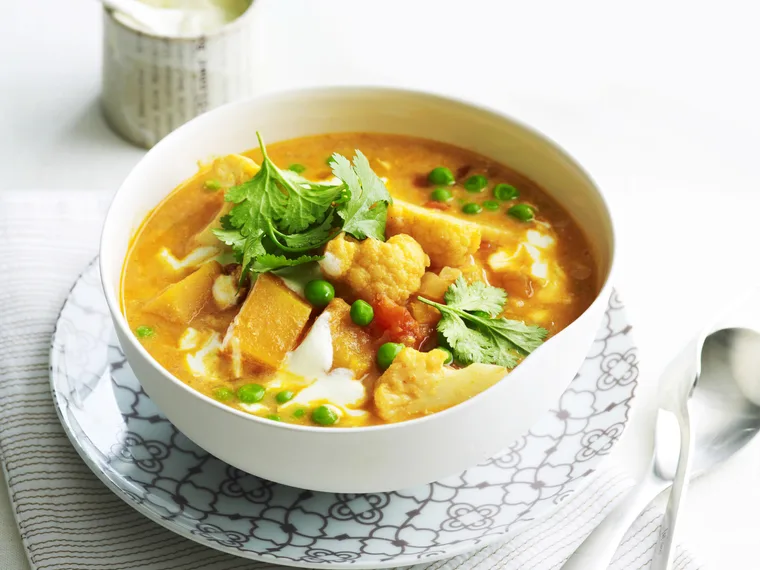 cauliflower, pumpkin and split pea curry