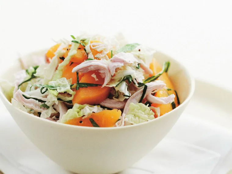 chicken and peach salad