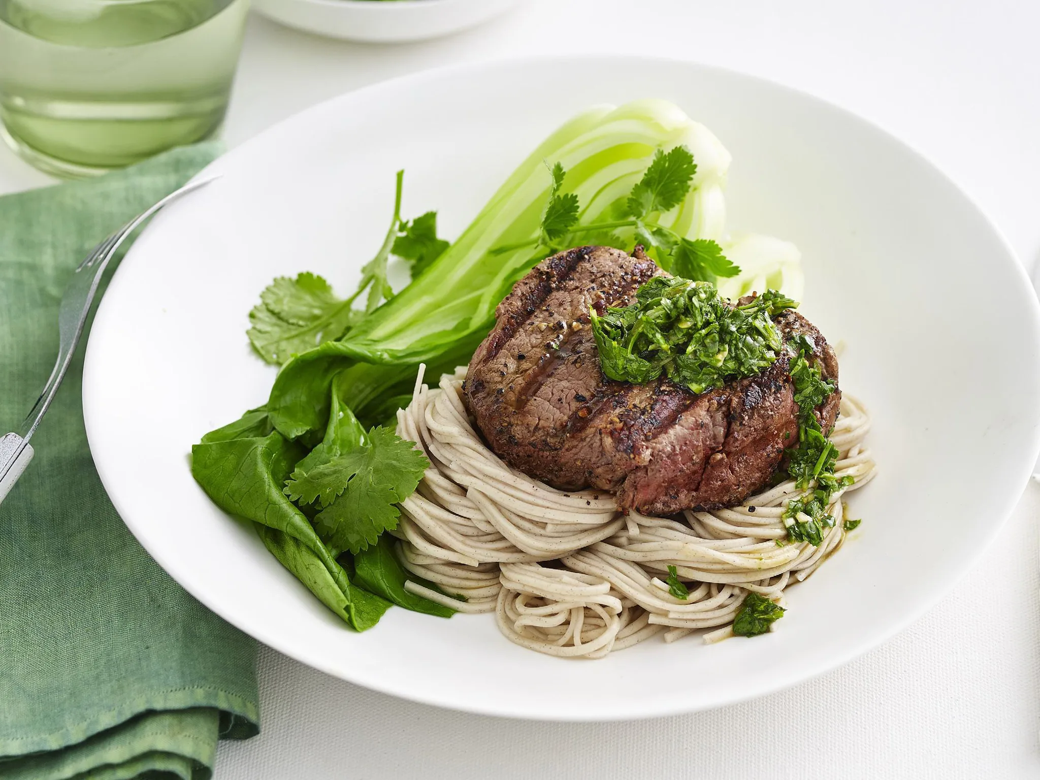 char-grilled steak with asian pesto