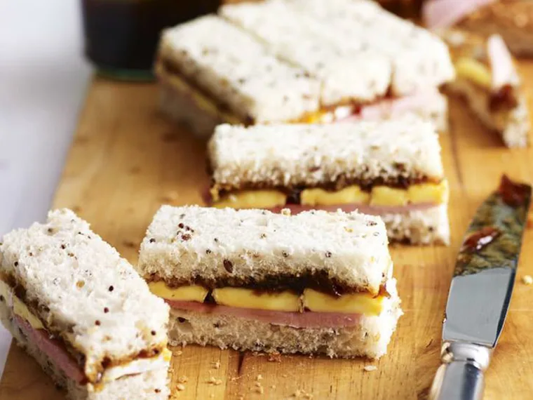 ham and brie finger sandwiches