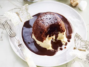 chocolate fondants with mascarpone coffee ice-cream