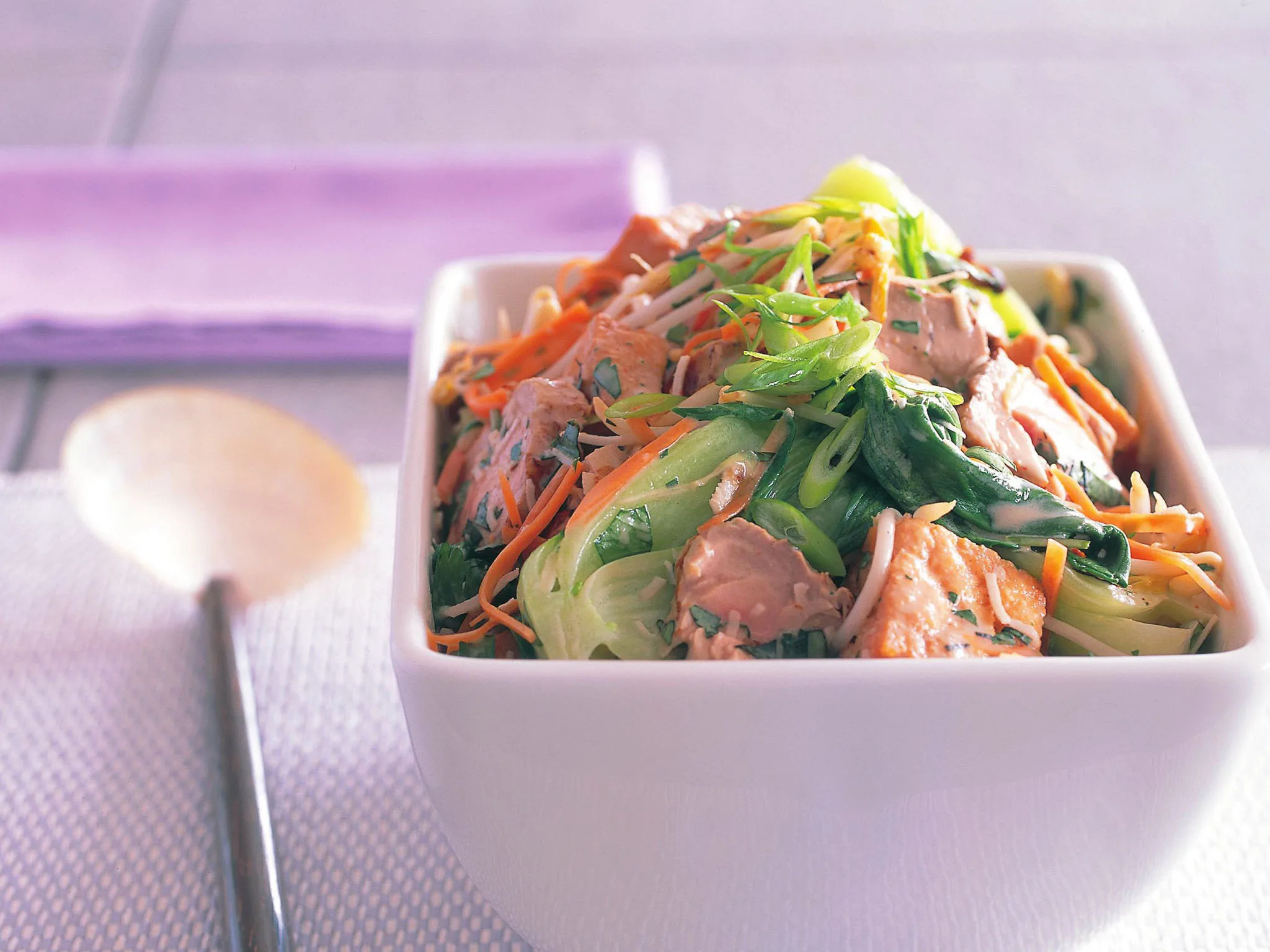 pork, coconut, lime and tofu salad