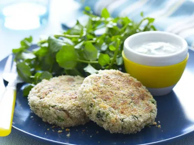 crab cakes with tzatziki