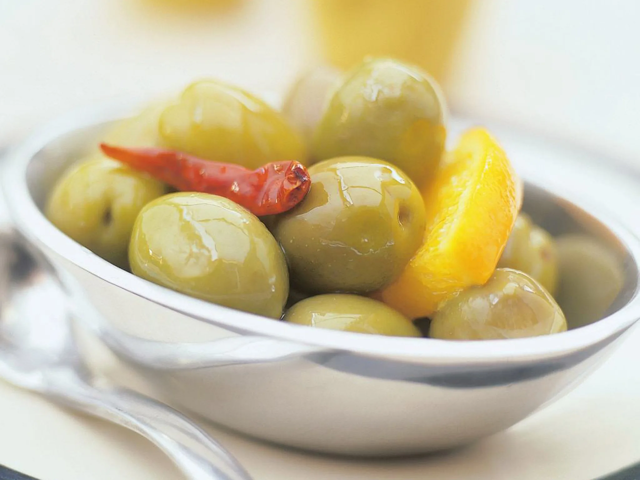 orange and oregano marinated greenolives