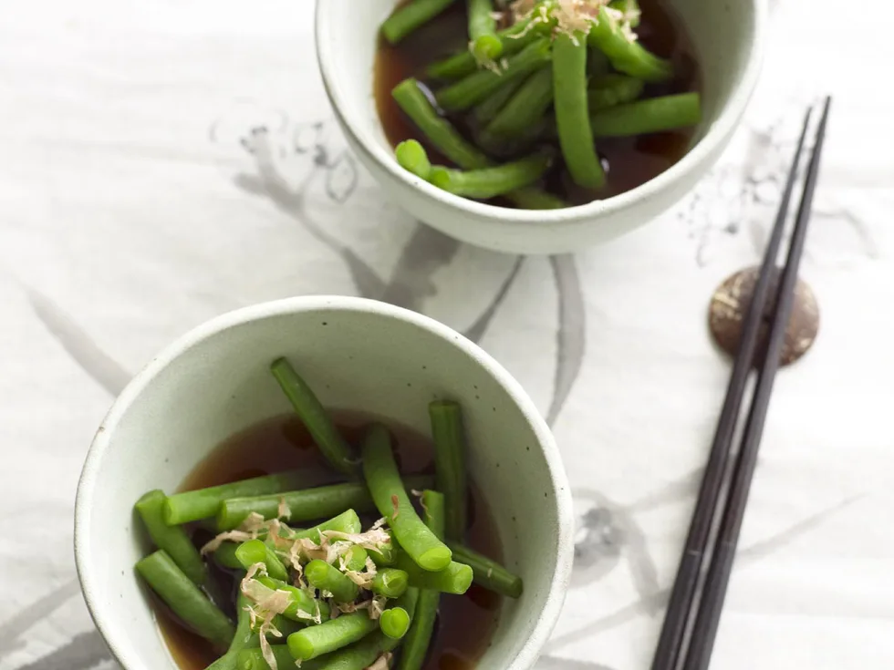 Simmered green beans