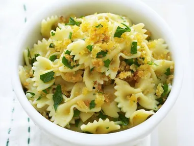 pasta and garlic breadcrumb salad