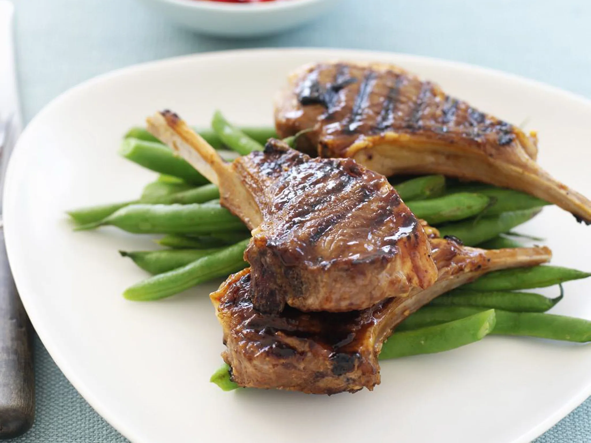 lamb cutlets with plum marinade
