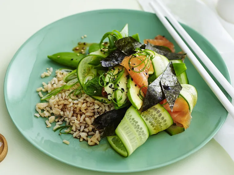 sushi-style smoked salmon salad