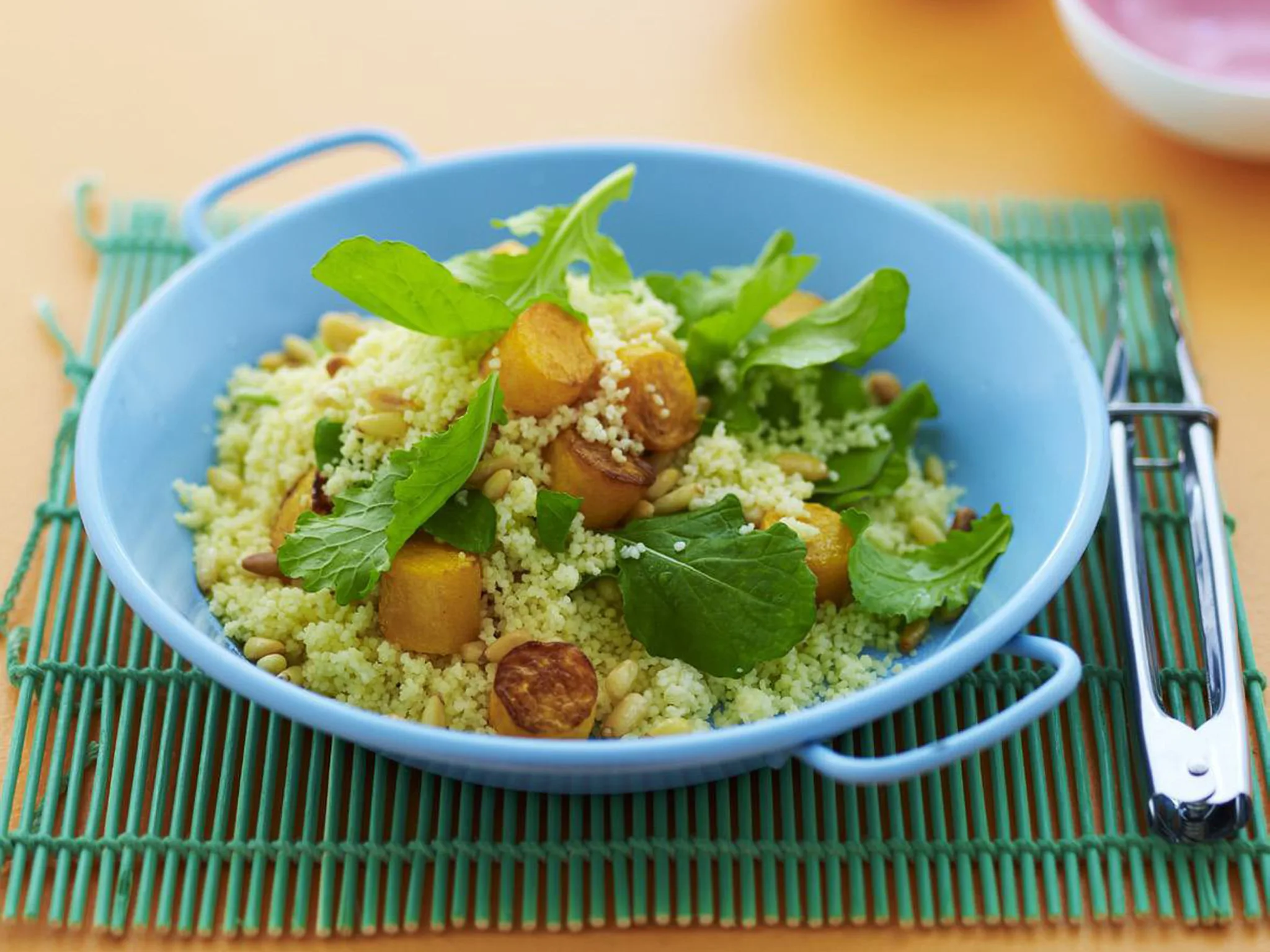roasted pumpkin and rocket couscous
