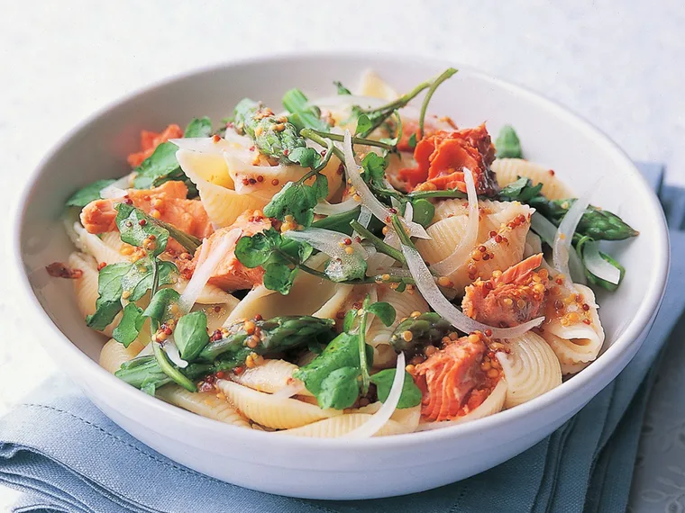 asparagus and salmon pasta salad