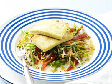 CRISPY TOFU WITH SOY AND GINGER BUCKWHEAT SALAD