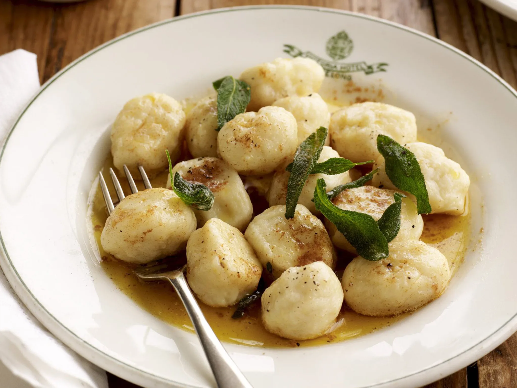 potato dumplings with burnt butter