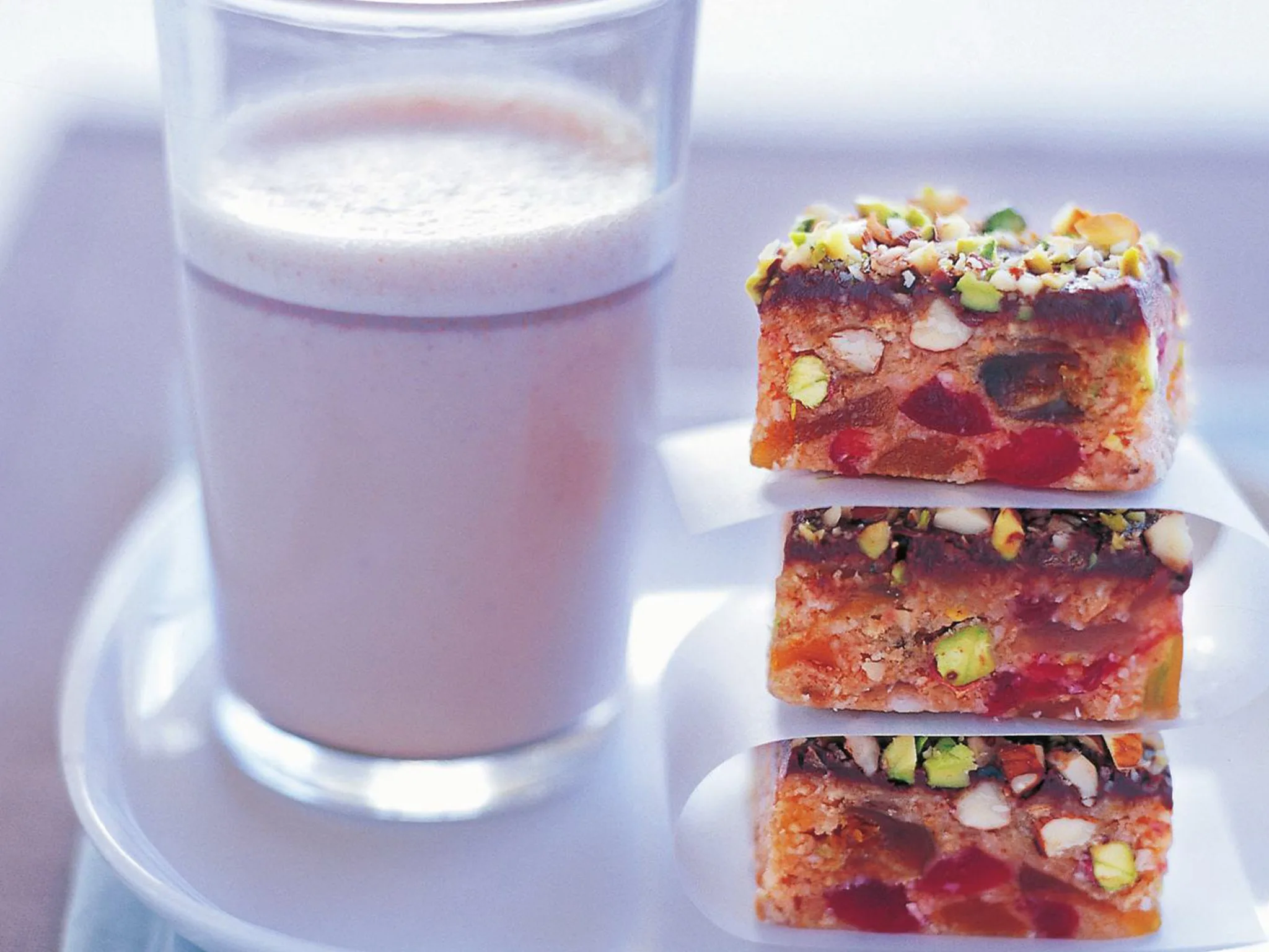 fruity almond pistachio slice