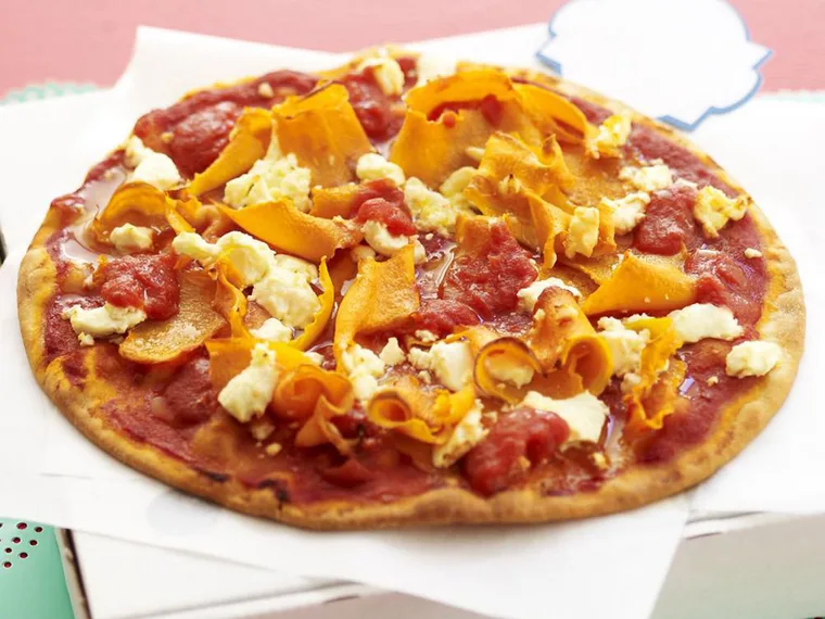 pumpkin and fetta pizzas