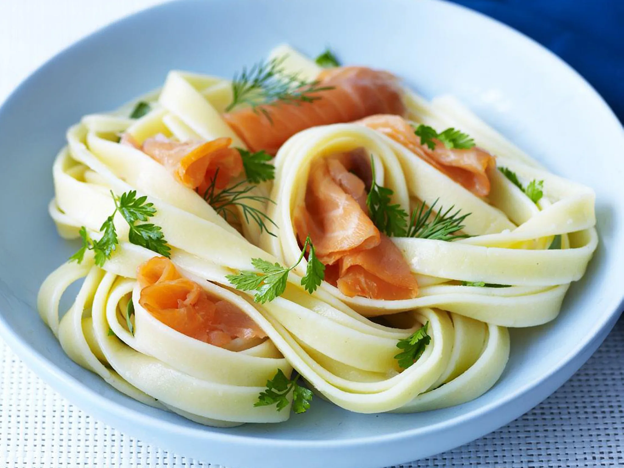 salmon and herb pasta