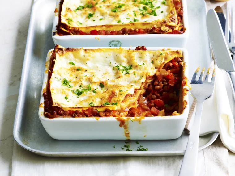 beef and lentil lasagne