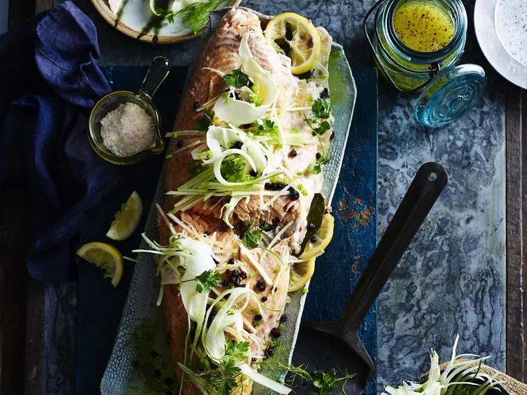 ROAST SALMON WITH FENNEL & APPLE SALAD