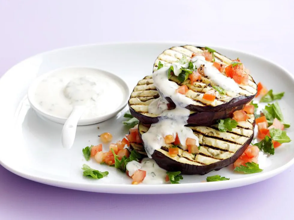 grilled eggplant with yogurt