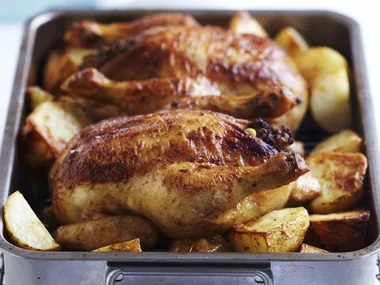 lentil and pancetta stuffed chickens