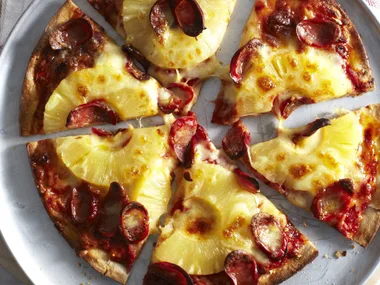 CABANOSSI AND PINEAPPLE PIZZAS