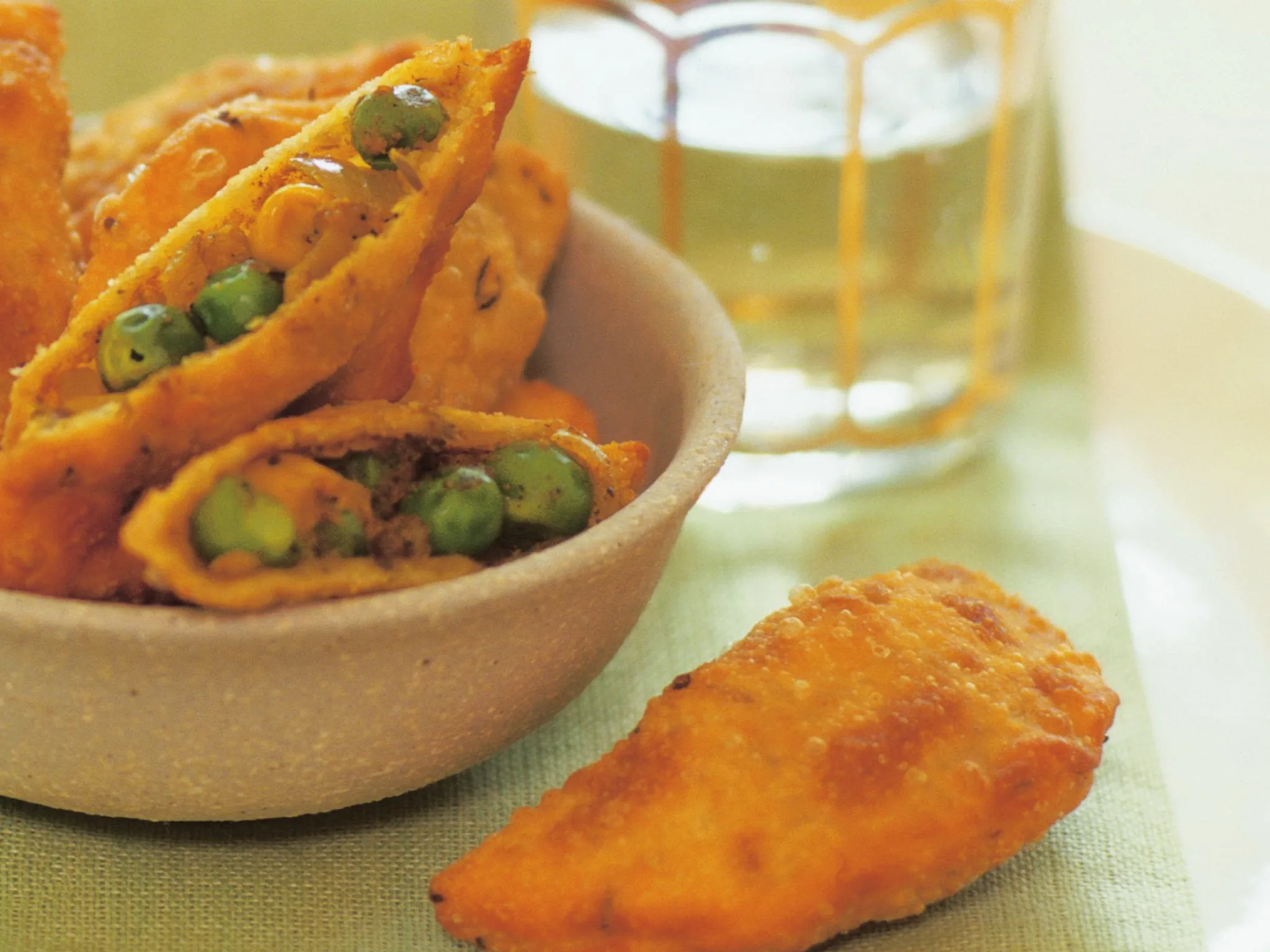 corn and pea samosas