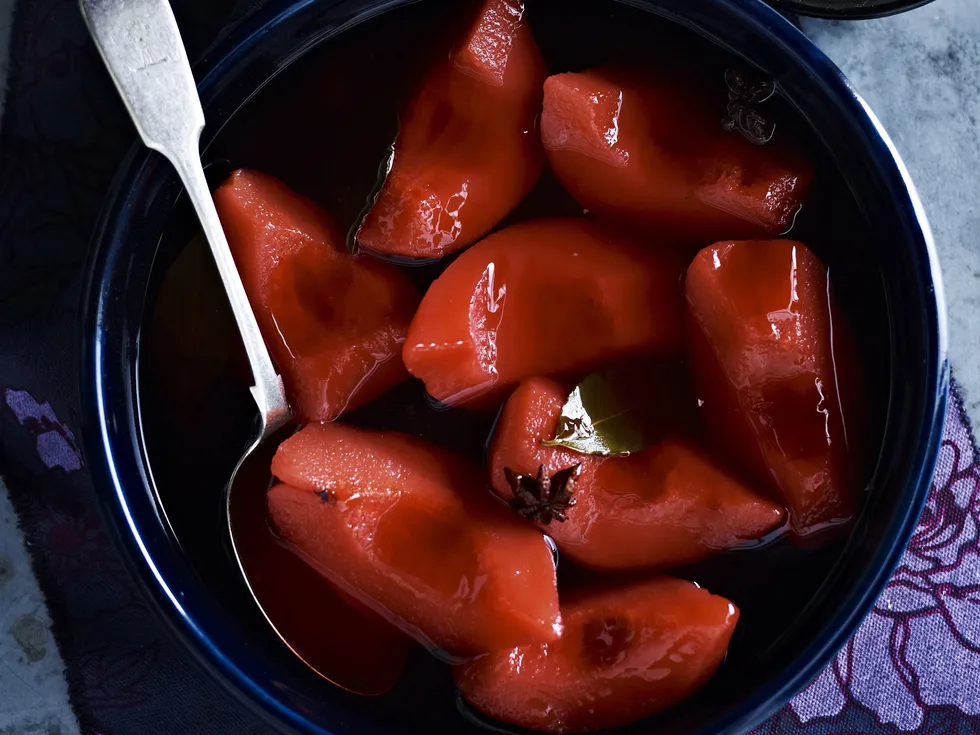 slow-cooked quince