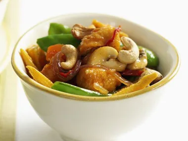 SWEET AND SOUR VEGETABLES WITH FRIED TOFU