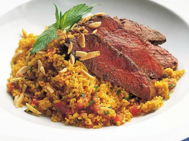 beef fillet curry with couscous