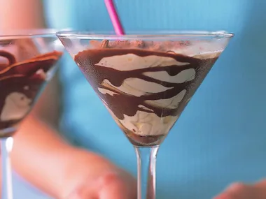 Toblerone cocktail in a martini glass