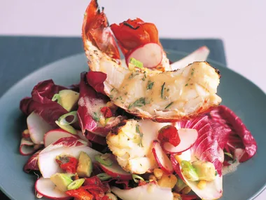 char-grilled lobster tail salad