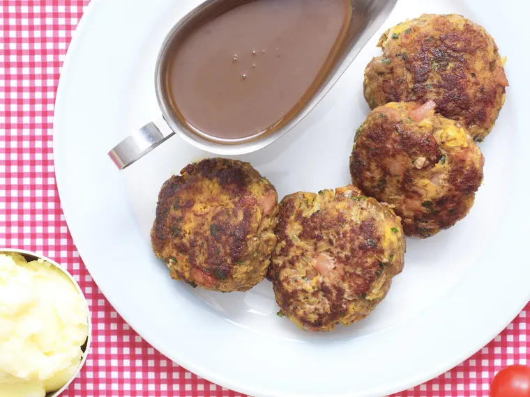 old-fashioned rissoles with gravy