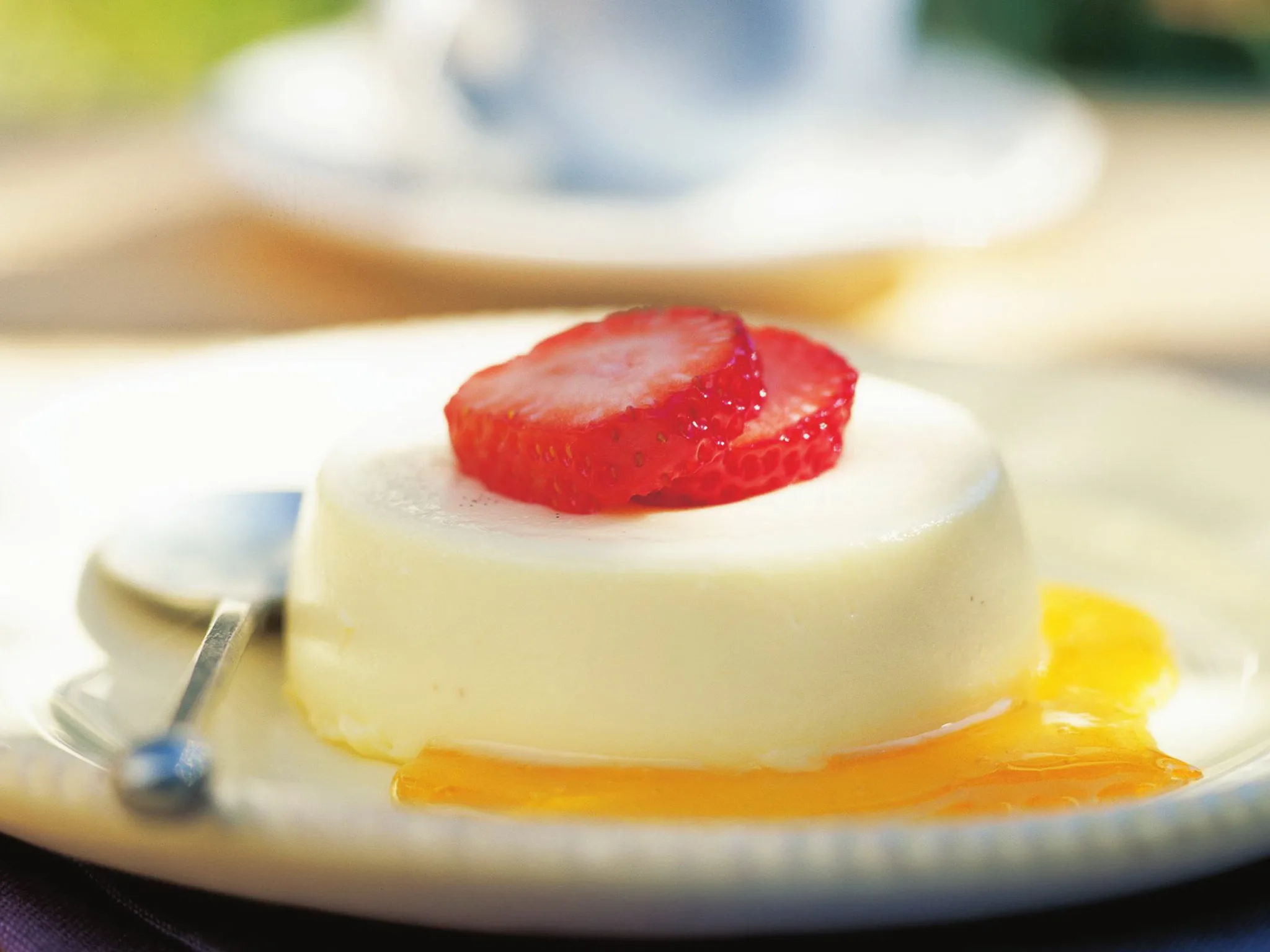 panna cotta with orange toffee sauce