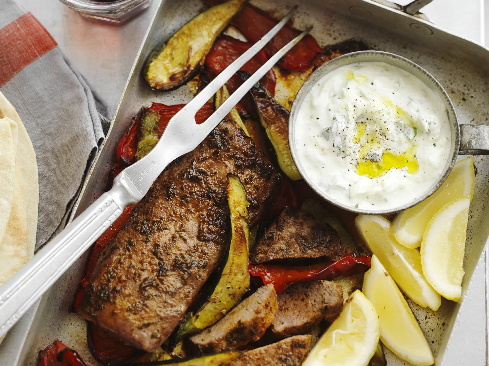 harissa lamb and vegetables