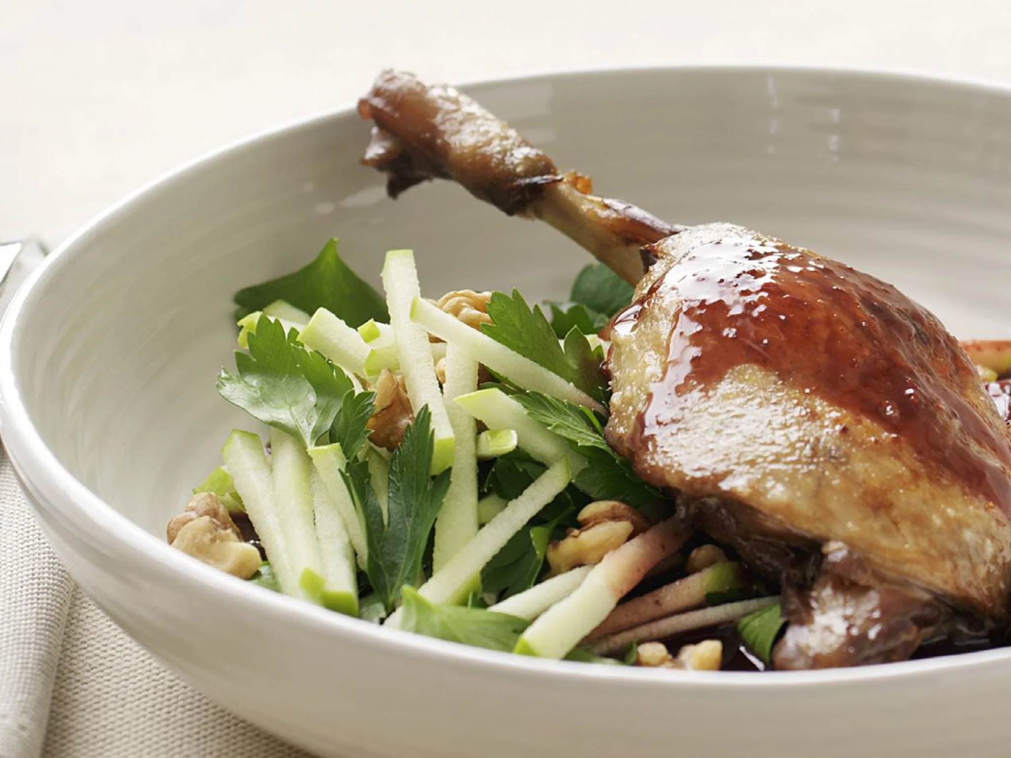 Slow-roasted duck with sour cherry sauce
