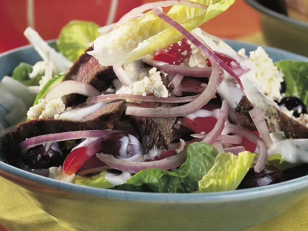 lamb salad with lemon yogurt dressing