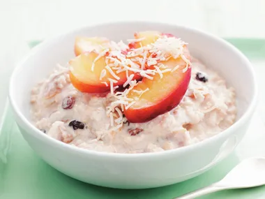 peach bircher muesli