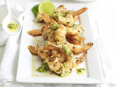 grilled prawns with lemon grass and lime