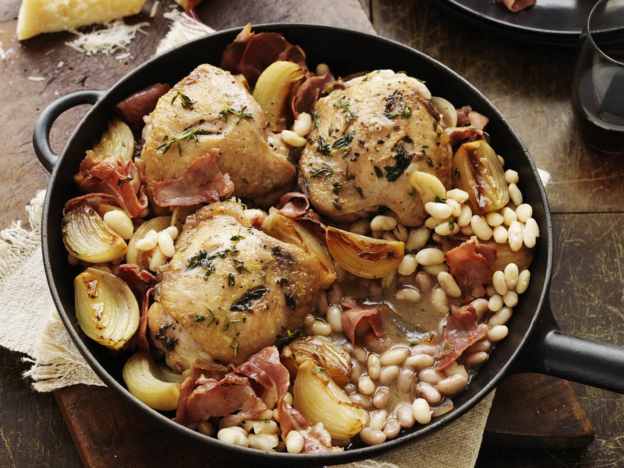 chicken with pancetta and white beans