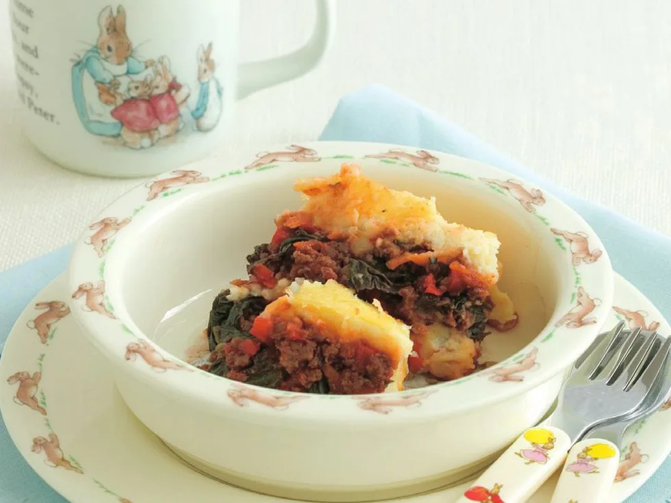 bolognese and spinach potato pie