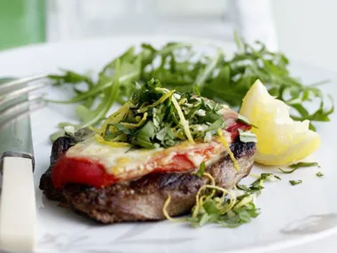 LAMB, BOCCONCINI AND GREMOLATA STACKS