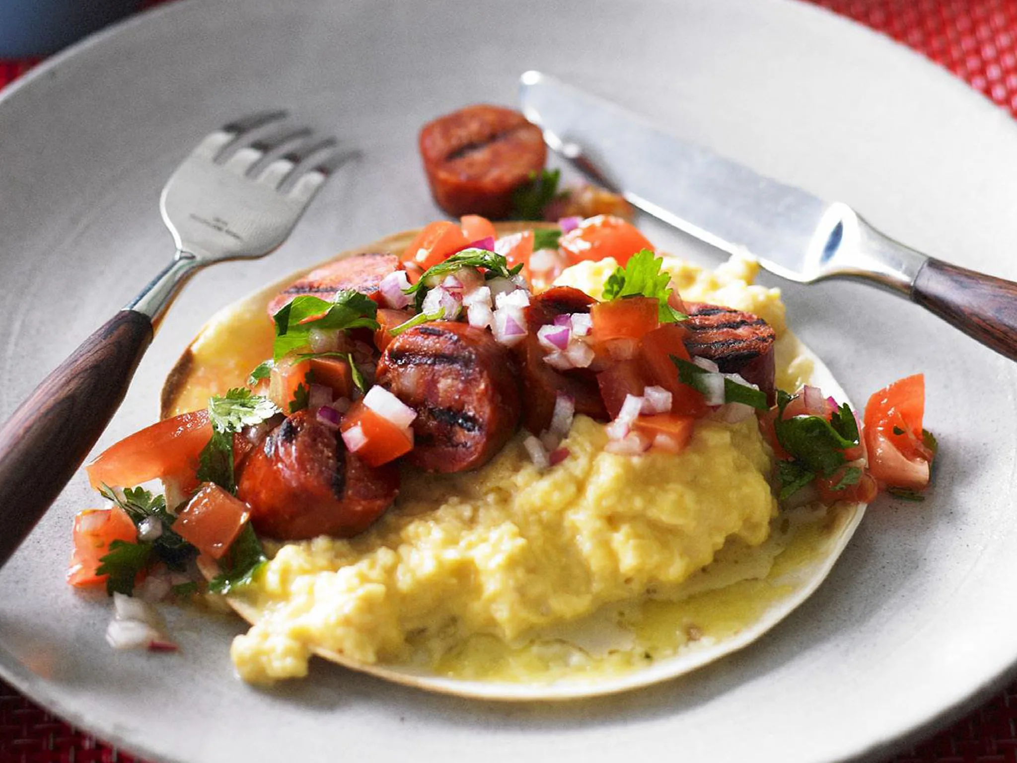 scrambled eggs with  fresh tomato salsa