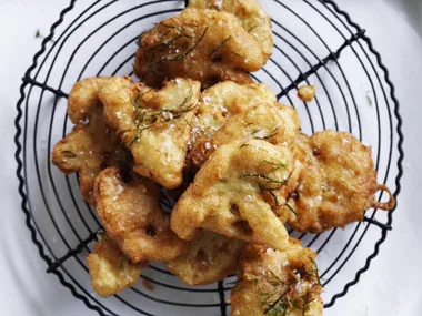 cauliflower, dill and cumin fritters