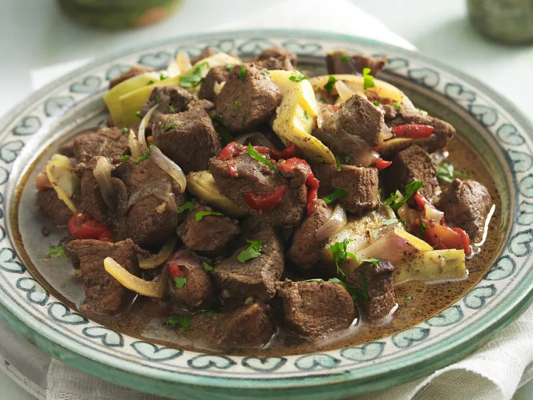 lamb, artichoke and capsicum tagine