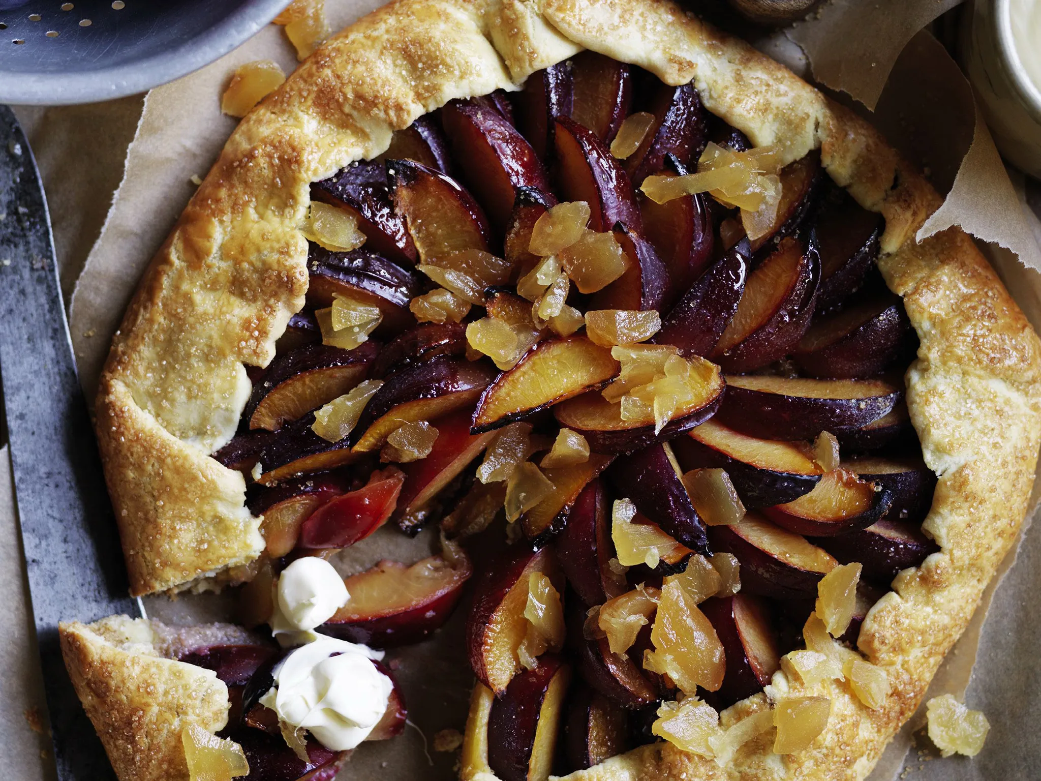 plum & ginger crostata